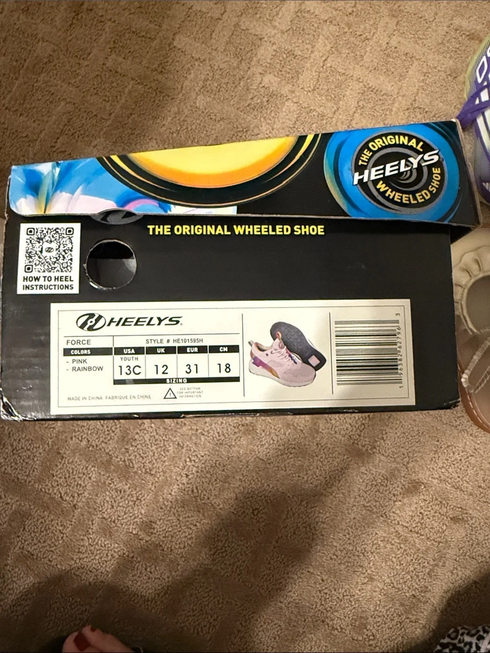 Heelys Pink Sneakers with Rainbow Pull Tabs